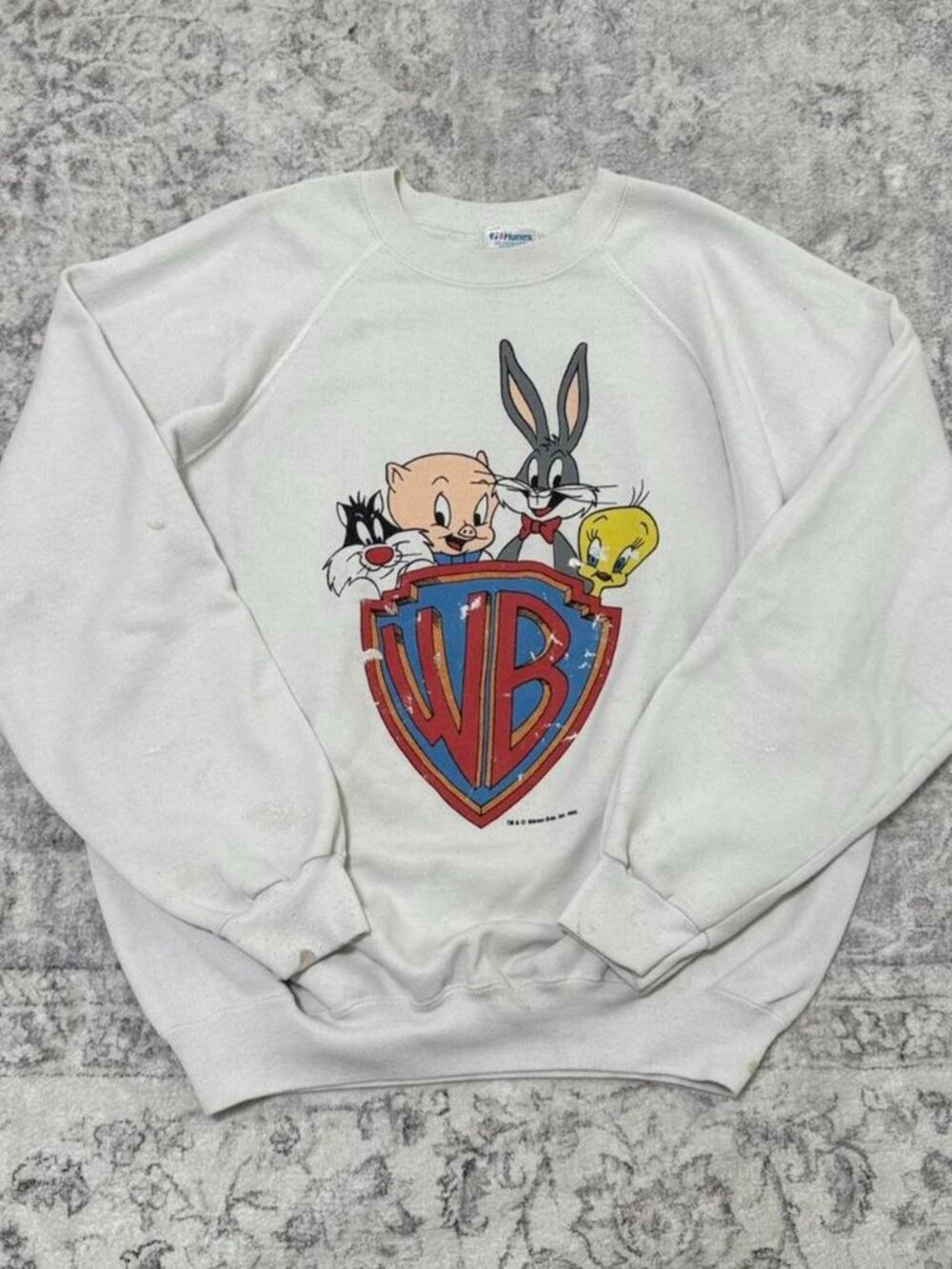 vintage 80s Warner Bros crewneck white